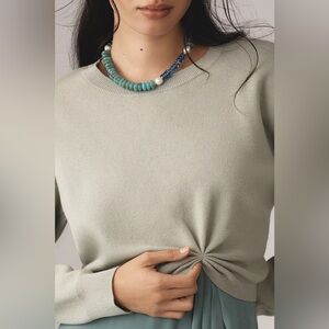 NWT Anthropologie The‎ Gemini Twofer Sweater Green 2X Plus